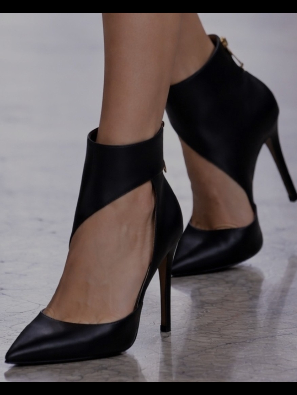 Tamara Mellon Women's Black Cutout Leather Ankle Pump